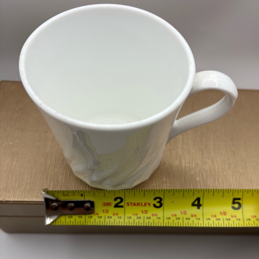 VTG Corelle Elegant Enhancements White Swirl 4 Coffee Cup Set Vitrelle Glass 8OZ - Picture 8 of 8